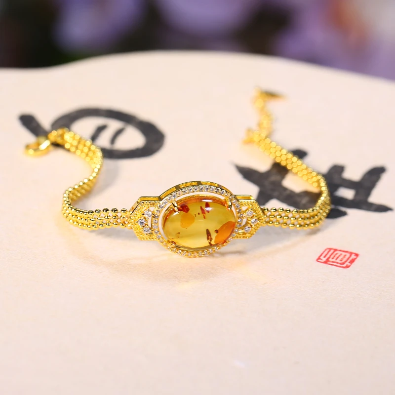 花珀蛋面手链（拉萨直发）DU0307006