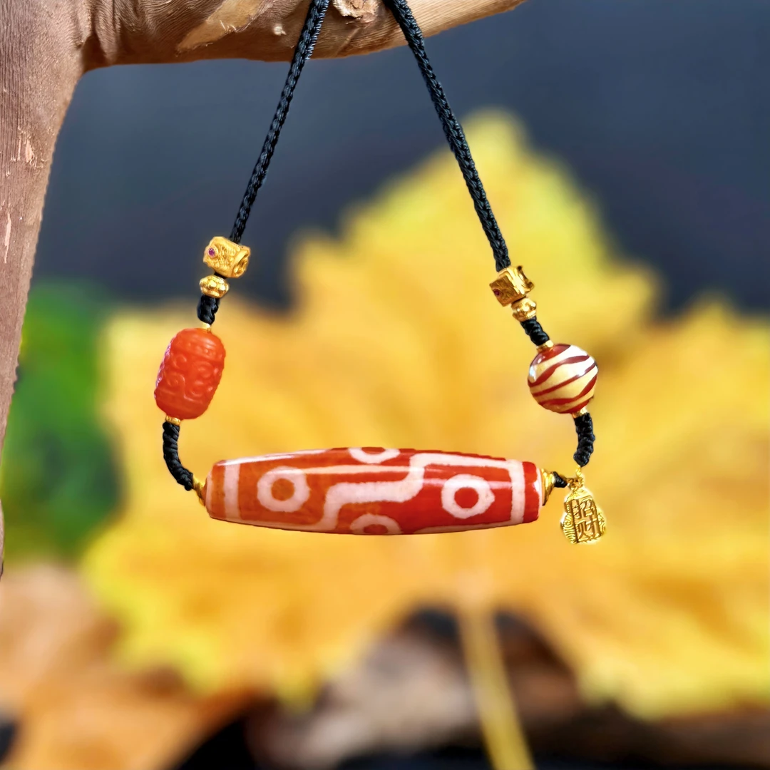 红肉九眼天珠玛瑙项链（拉萨直发 川藏走 ）DU241123011