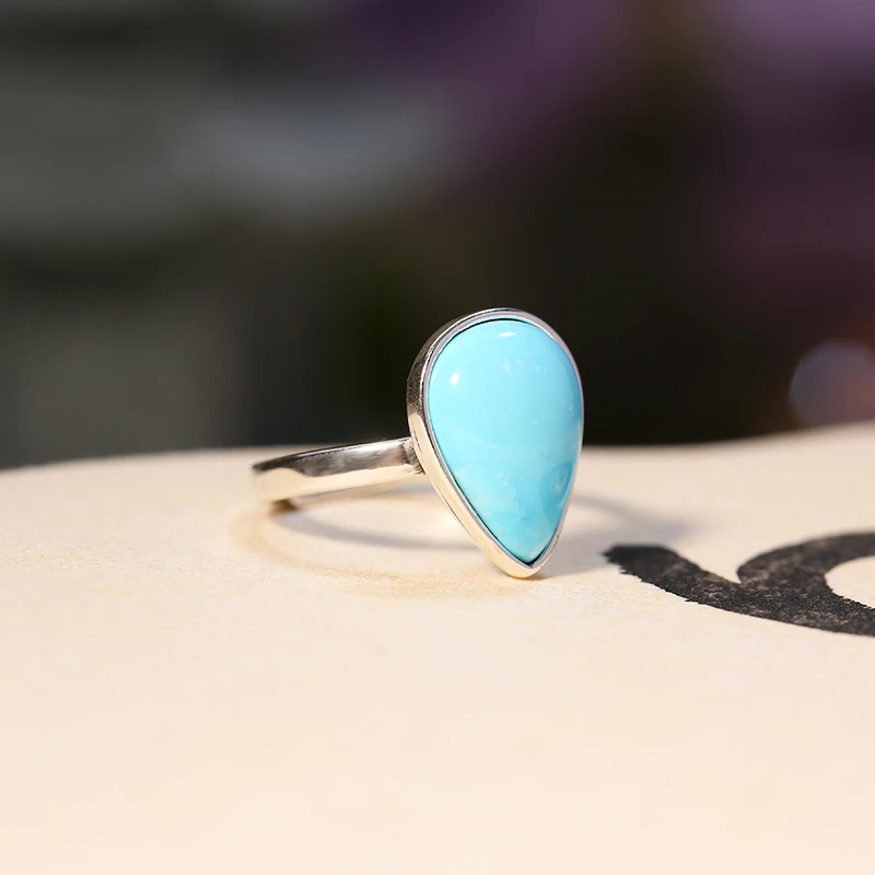 【喜马拉雅】绿松水滴戒指（拉萨直发）DU0517021多样性发货