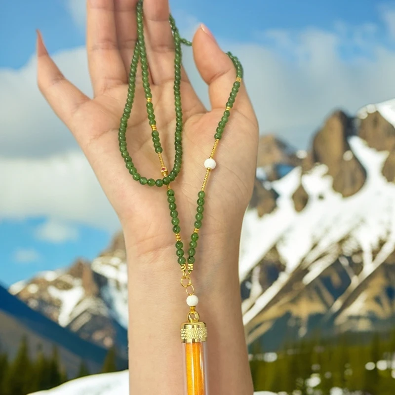 扎西森格碧玉y生y次F管吊坠( 拉萨直发 德格走DU241015902 ）