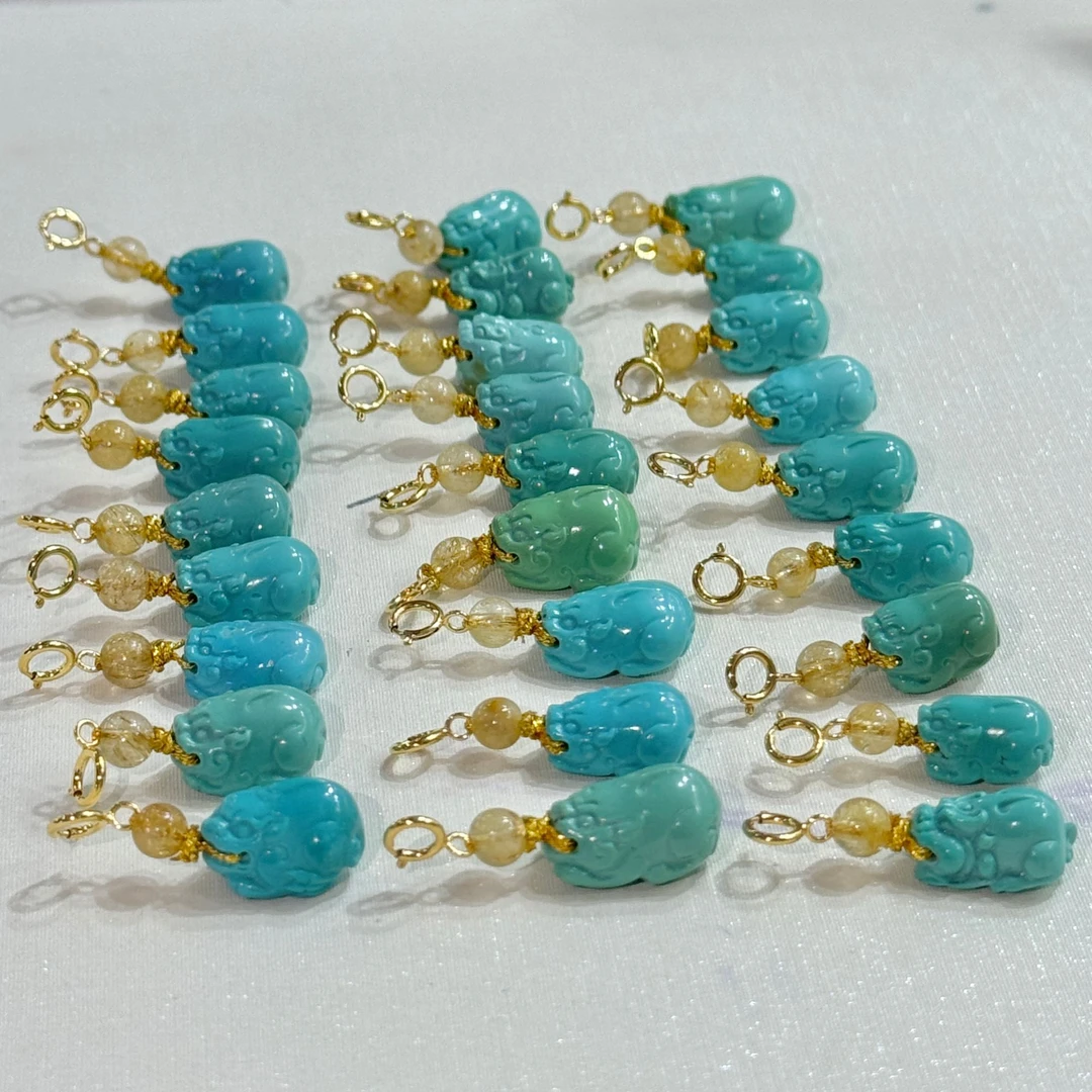 五月火活动18K绿松貔貅吊坠（拉萨直发）多样绿松原矿DU241118105