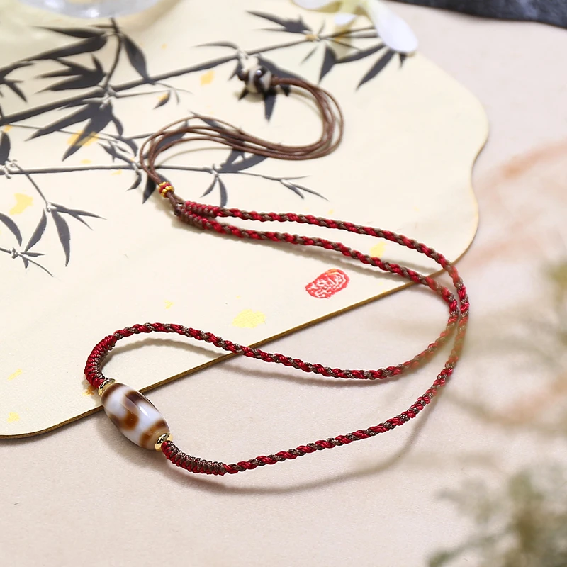 扎西森格小hy天珠玛瑙吊坠项链（拉萨直发）DU0827042  10*20mm