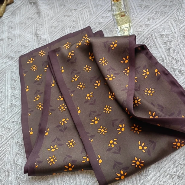 （咖绿小碎花）飘带，双层新丝缎面料