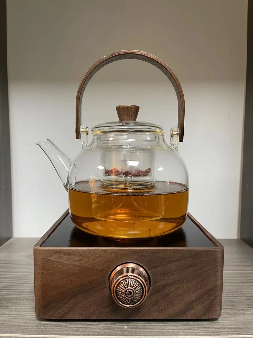 福熙堂胡桃木电陶炉煮茶器家用蒸煮蒸汽小型耐热蒸茶