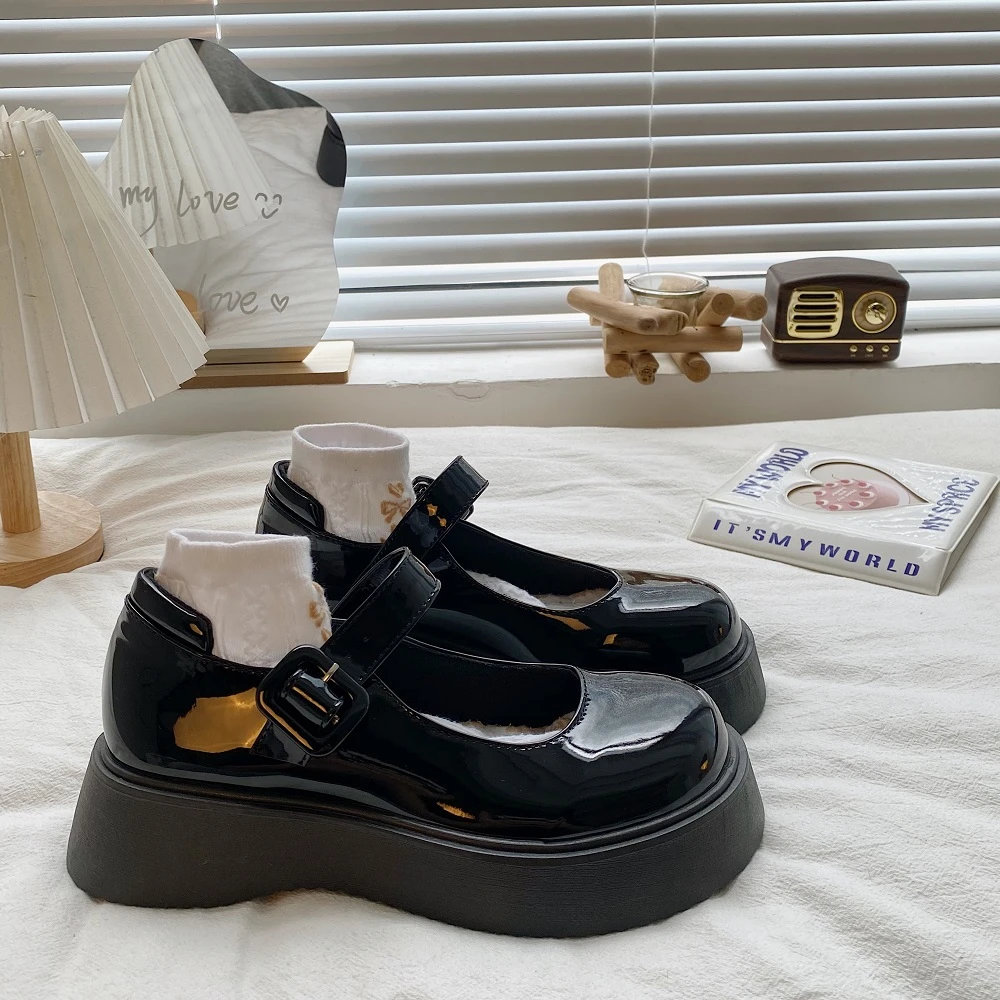 大头厚底法式玛丽珍小皮鞋女春秋2025年新款复古英伦风学生jk单鞋