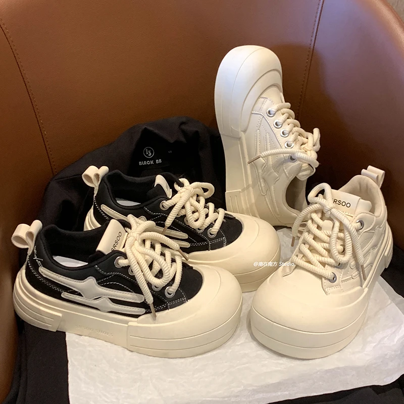 复古厚底网红增高软底小白鞋女2024新款秋冬爆款轻便百搭运动鞋子