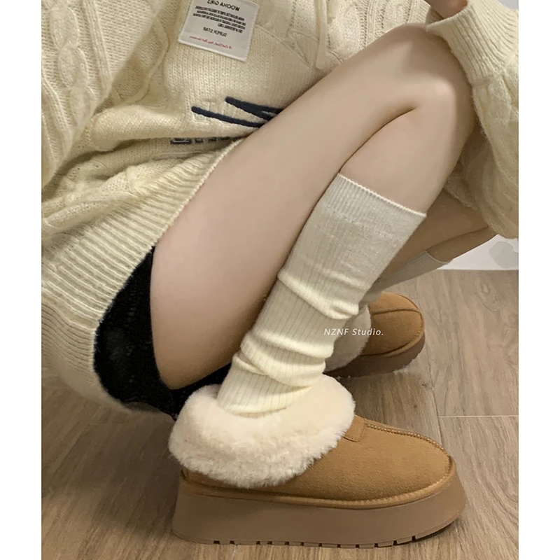 南在南方厚底棉鞋女冬季加绒加厚2023新款防滑一脚蹬保暖雪地靴子