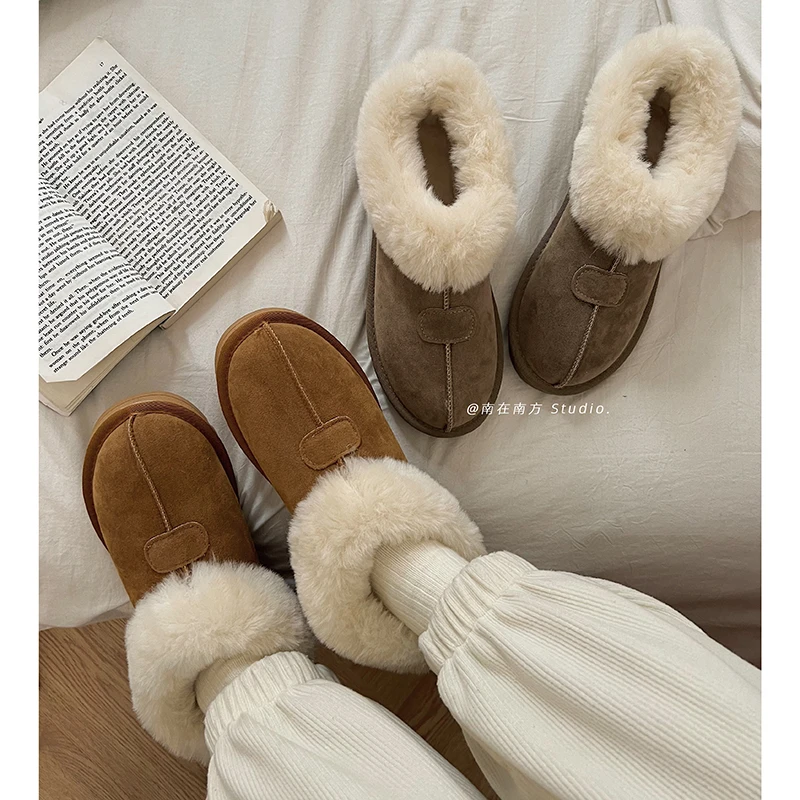 南在南方保暖防滑户外雪地靴女款冬季2023新款加绒加厚百搭棉鞋子