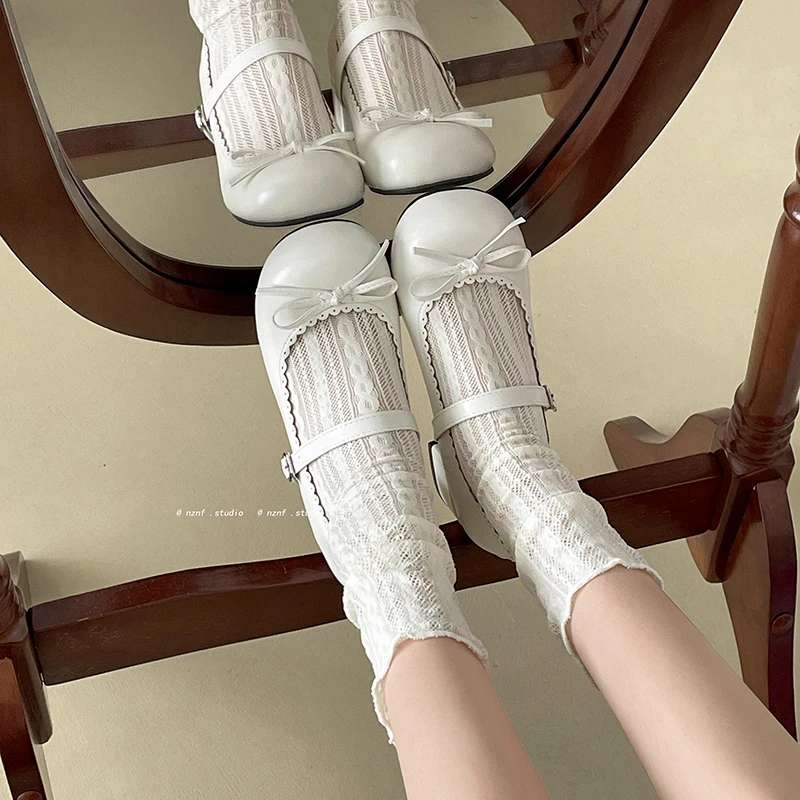 南在南方法式百搭粗跟浅口单鞋女2025新款春秋配裙子增高玛丽珍鞋