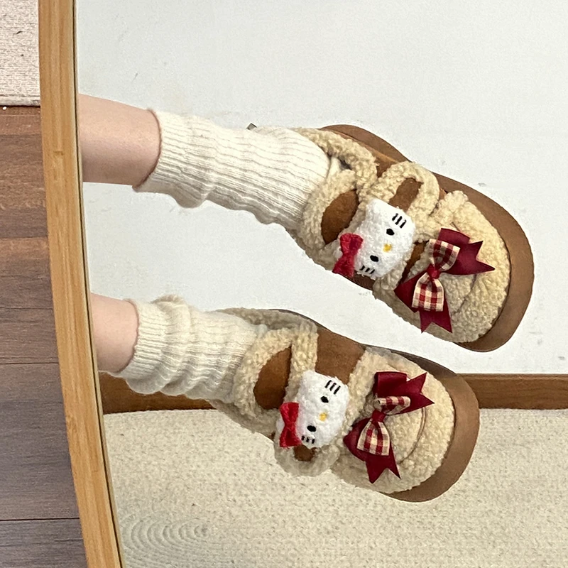 可爱卡通加绒舒适棉鞋女2023新款秋冬季保暖防寒外穿轻便休闲鞋子