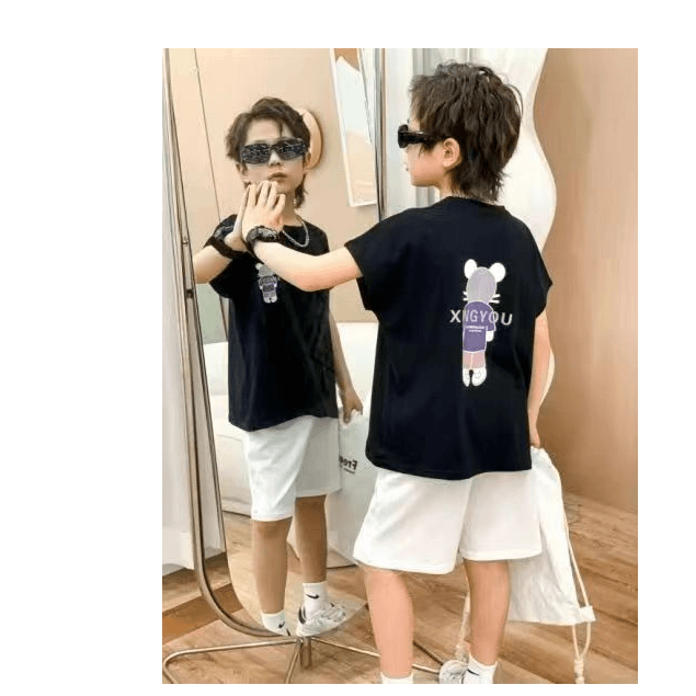 【纯棉外出服】男童纯棉外出服运动套装时尚休闲百搭夏季宽松