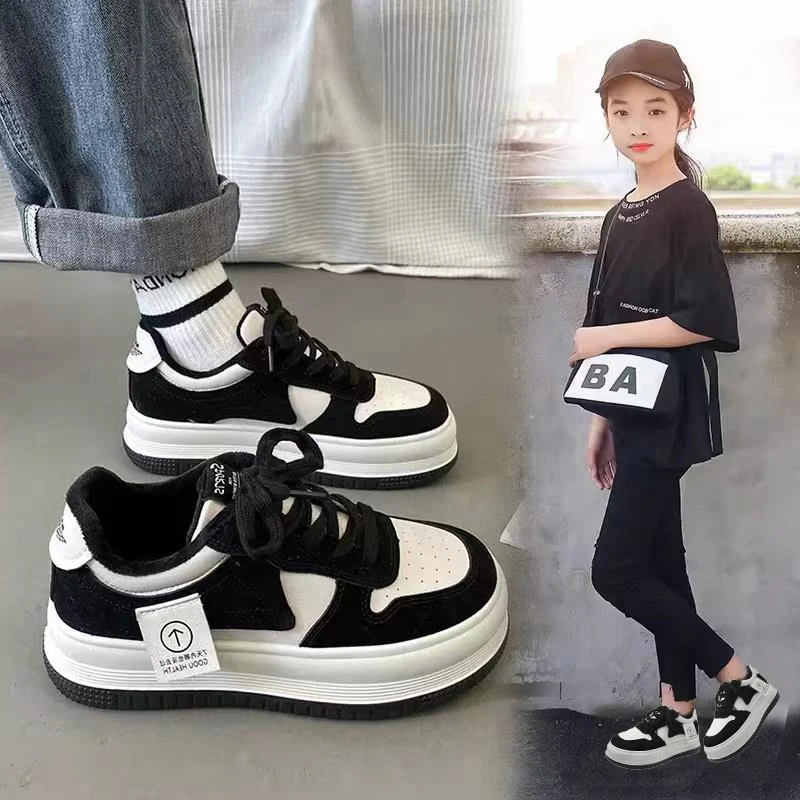 女童运动鞋秋冬款2023新款加绒儿童二小孩棉鞋大童女孩休闲保暖板