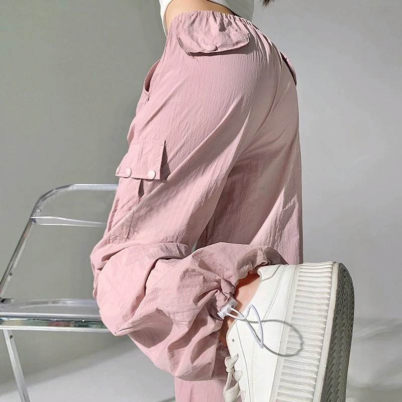 孕妇裤子透气薄款阔腿裤春夏外穿防蚊直筒休闲工装伞裤小个子夏装