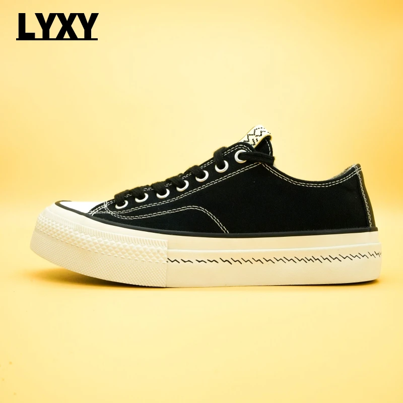 LYXY牛皮内里3.5CM增高硫化帆布鞋