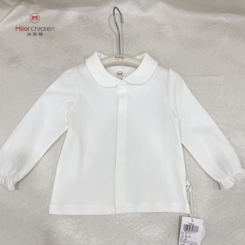 米乐熊女童翻领百搭【纯棉针织棉】单层T恤0499