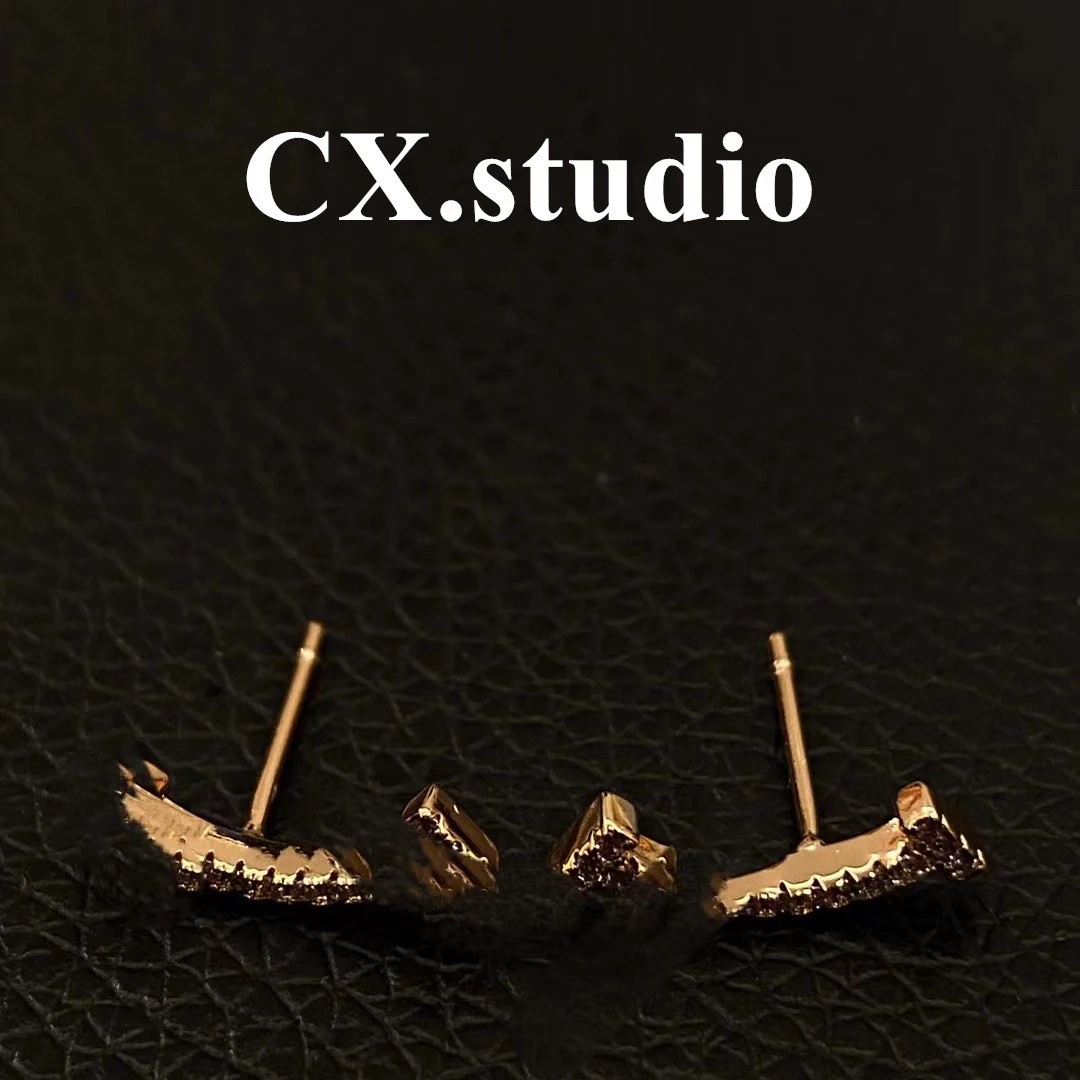 925银合成锆石耳饰 微笑钻钻耳钉底材纯银G03