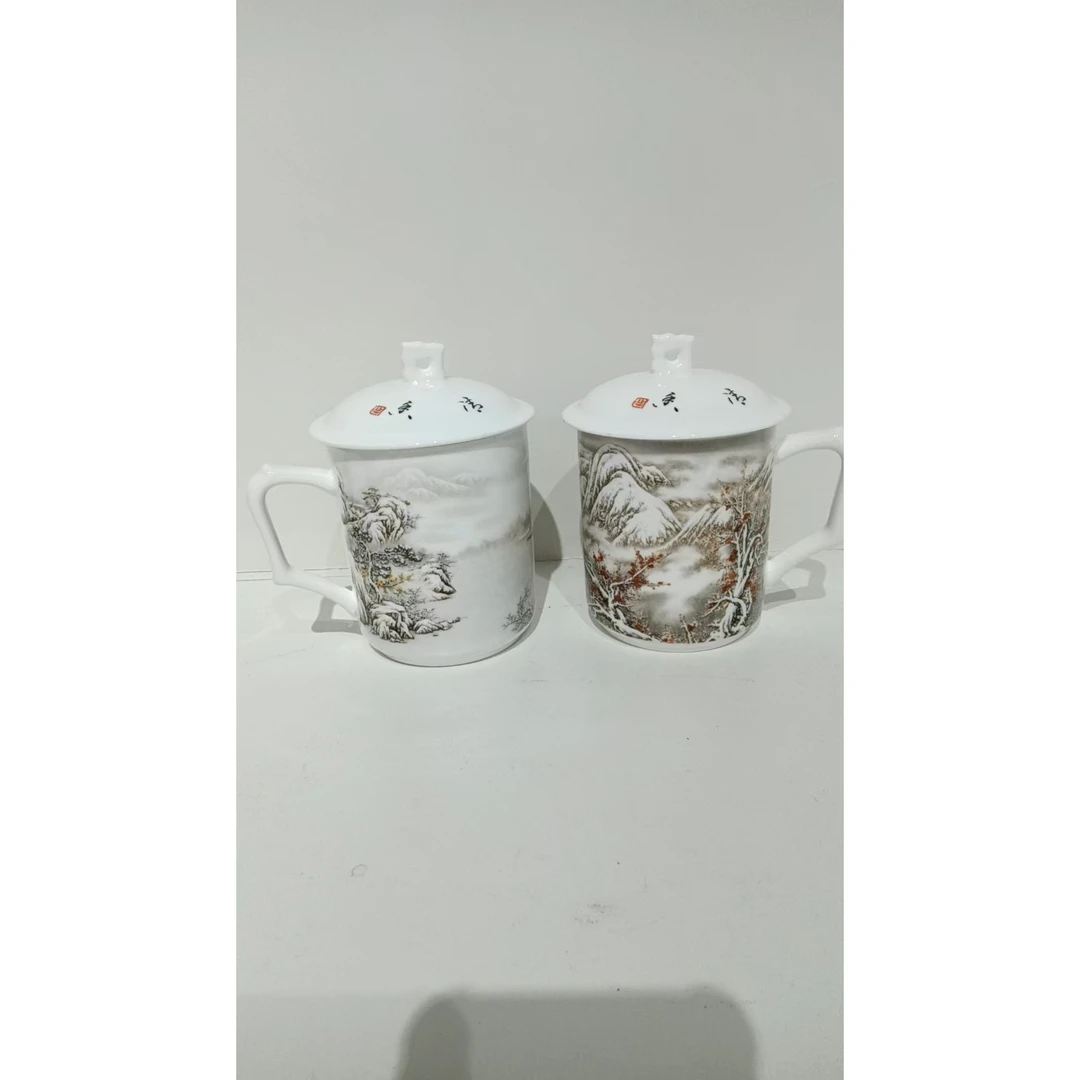 景德镇陶瓷现代工艺品办公杯对杯Y633