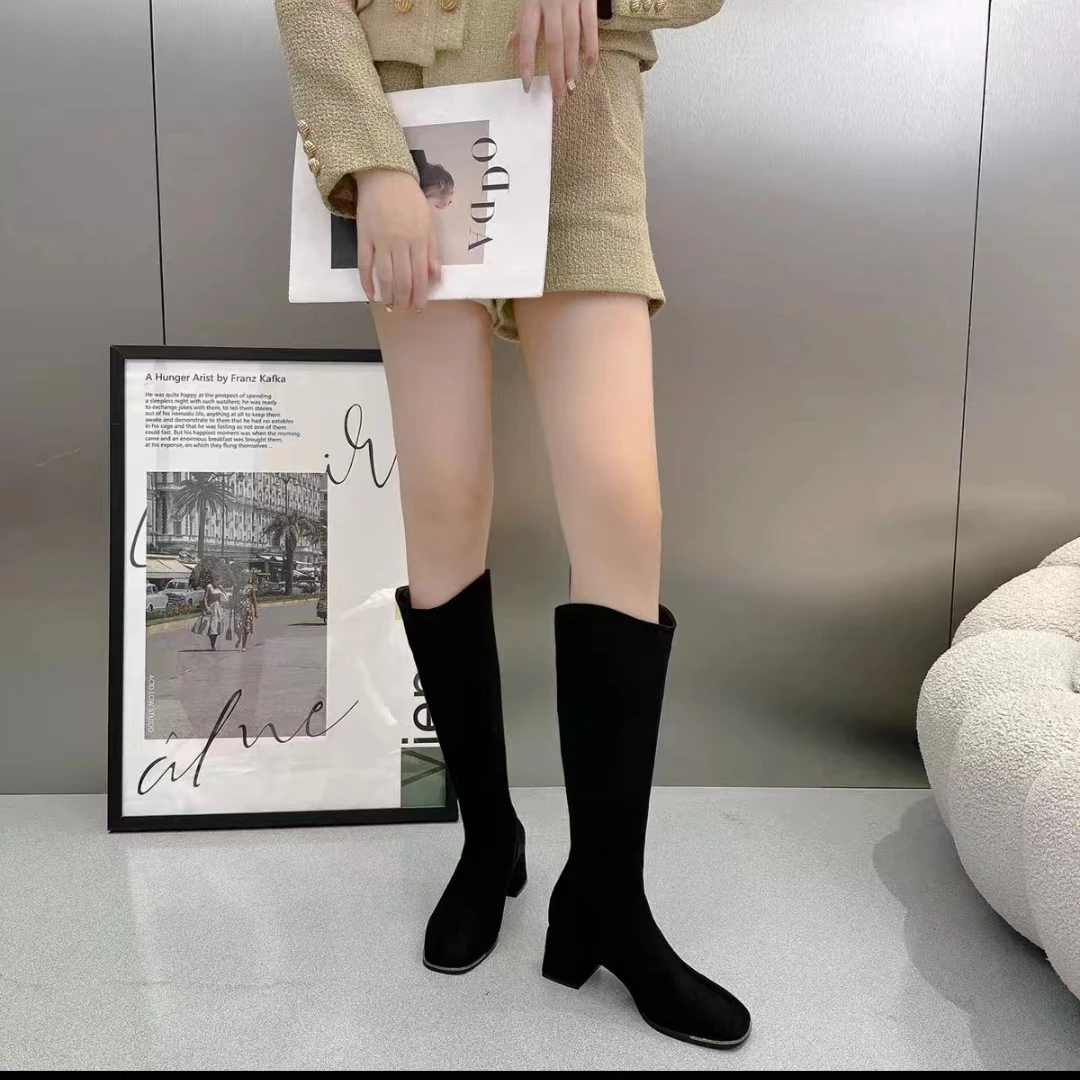 秋冬时尚百搭气质长筒过膝时装靴589-5A（加绒）