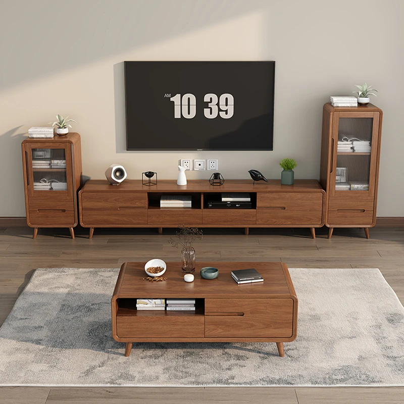 新中式电视柜茶几组合电视隔断客厅家用简约储物现代客厅斗柜成套