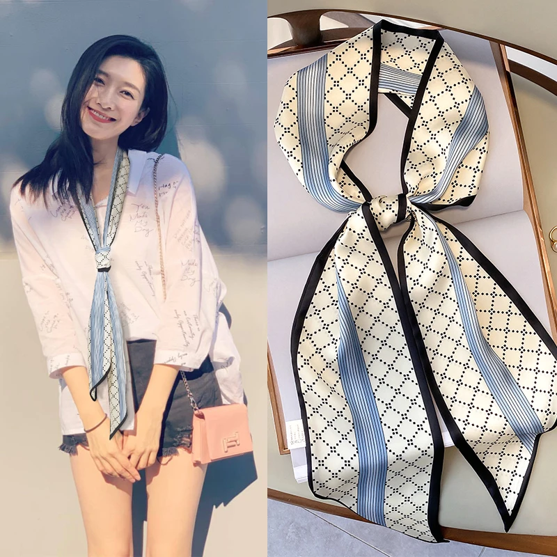 丝巾小长条女百搭春秋夏季细窄搭配衬衫新款2025爆款发带腰带领巾