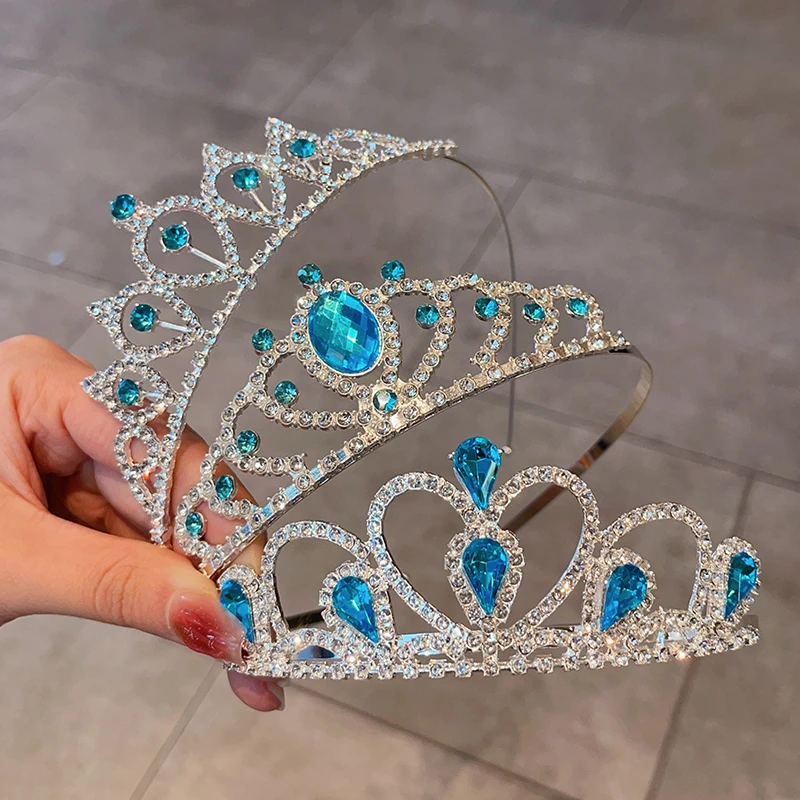 儿童艾莎公主皇冠发箍女童生日发卡头饰宝宝爱莎发饰女孩表演头箍