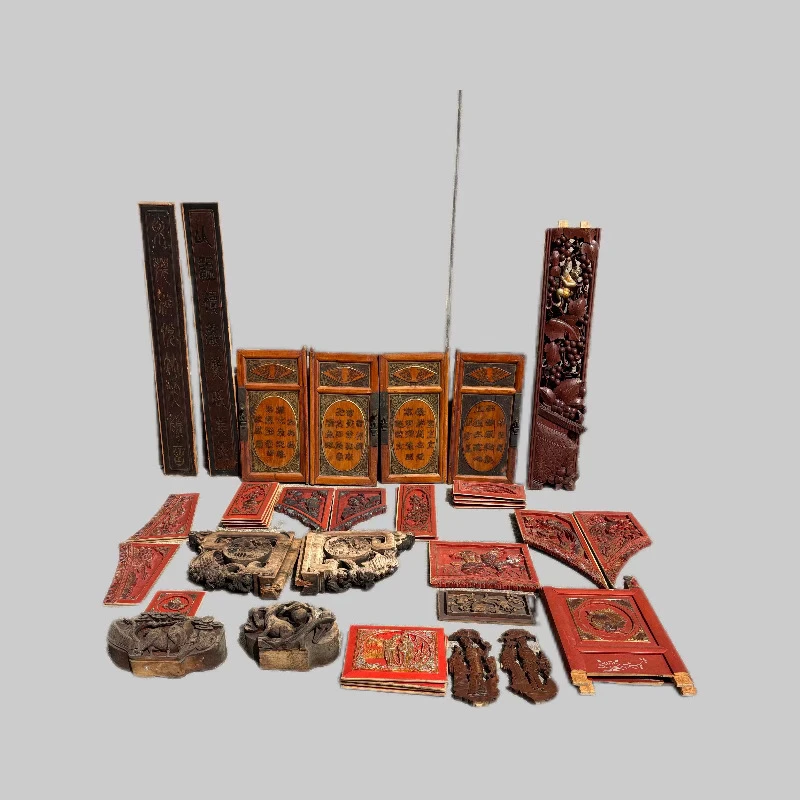 东阳木雕老花板雀替刻字屏