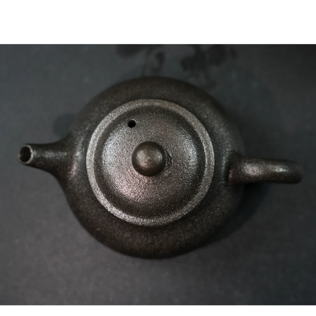 黑砂复古手工小容天壶粗砂