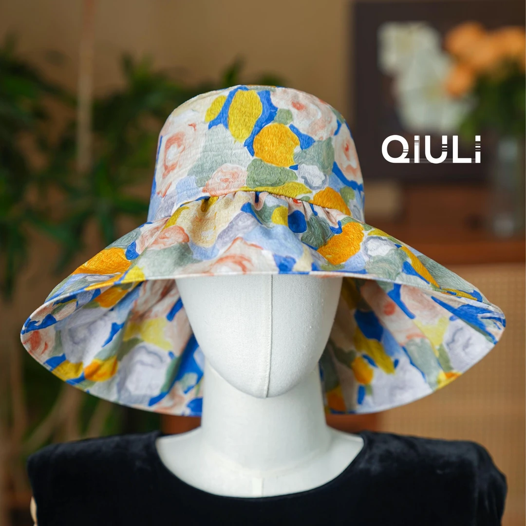 春夏阳光户外防晒遮阳透气大帽檐渔夫帽  1d1640