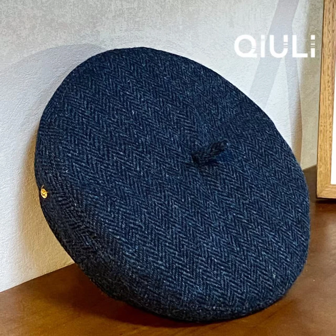 QIU LI・人字纹羊毛贝雷帽 1d2185
