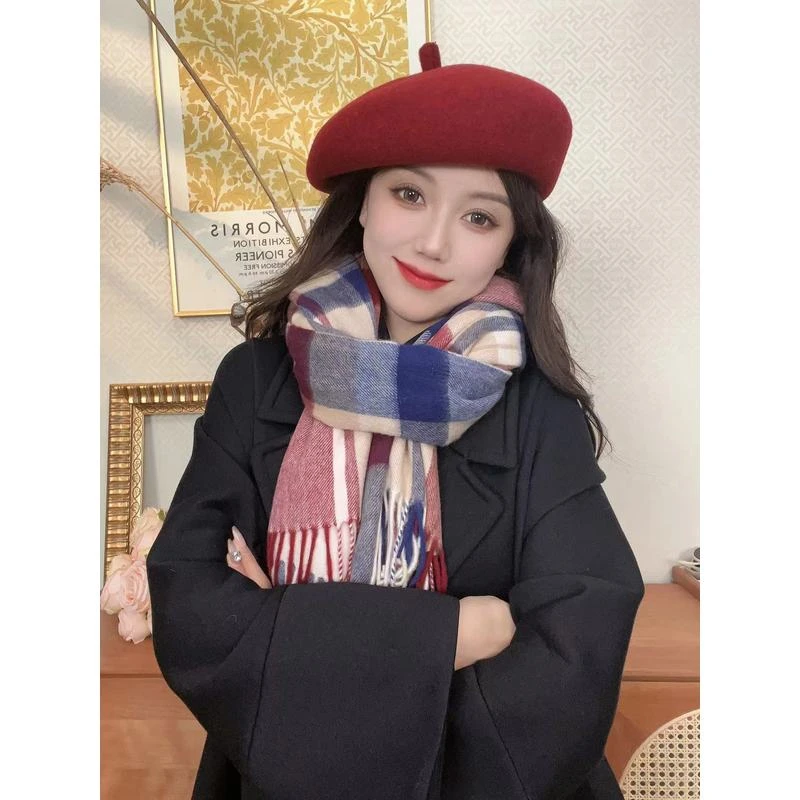 QIU LI ·  秋冬经典百搭款100羊毛格子围巾 1c589