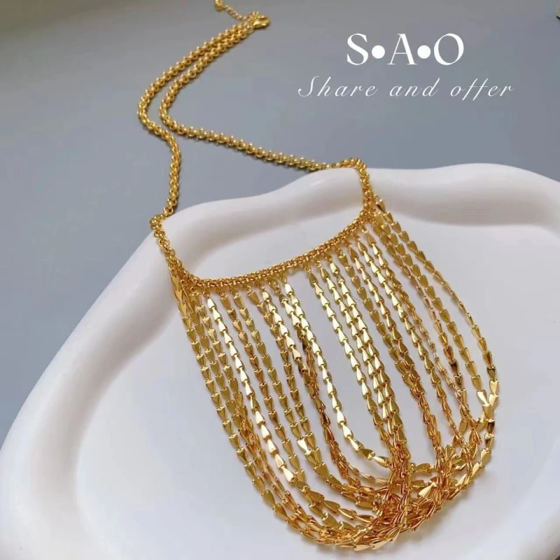 合金合成锆石项链  时尚百搭简约链条气质 1F222