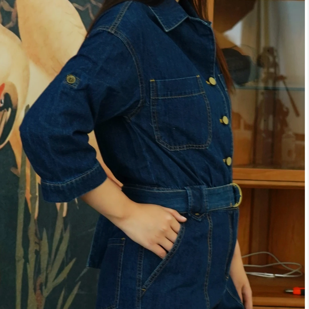 休闲直筒长款连体裤 姚姚0789