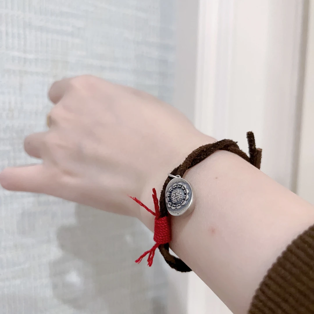 925银布艺手链 双11爆款 新中式国风做旧复古元宝手绳