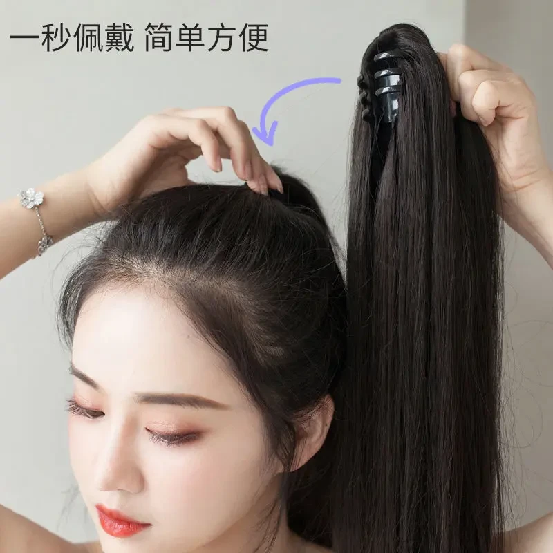 假发抓夹马尾女长发增加发量长直发自然蓬松气质时尚真发不伤发