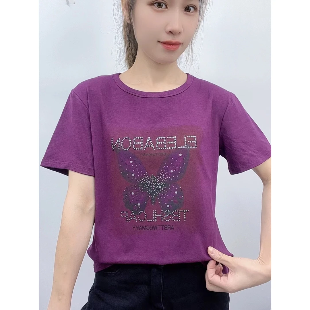 2024年新款潮流女装百搭休闲时尚爆款显瘦圆领宽松短袖t恤-ZT7571