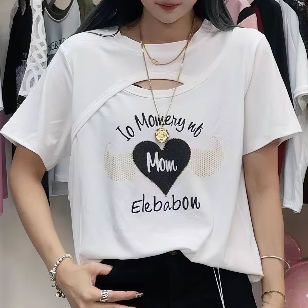 elebabon/芭波象ZT4102-新款潮流百搭休闲圆领女装时尚显瘦夏季