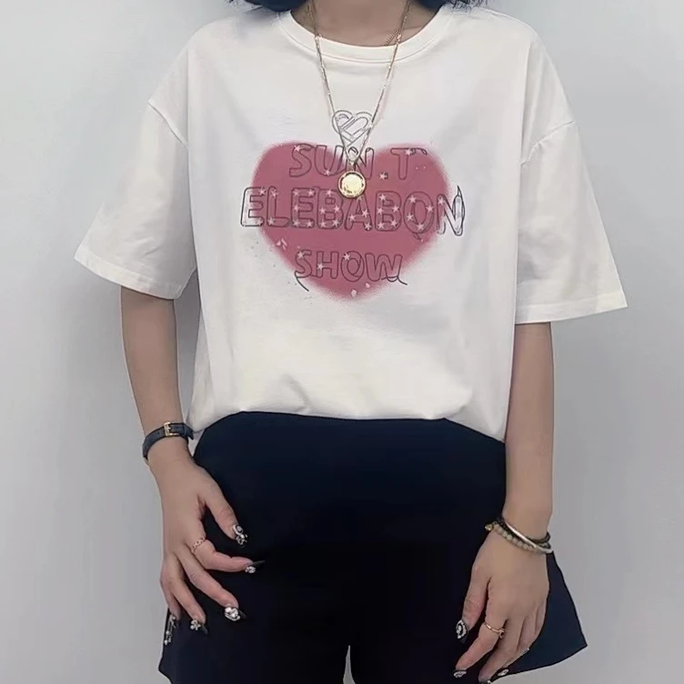 2024年新款潮流女装百搭休闲时尚爆款显瘦圆领宽松短袖t恤-ZT7045
