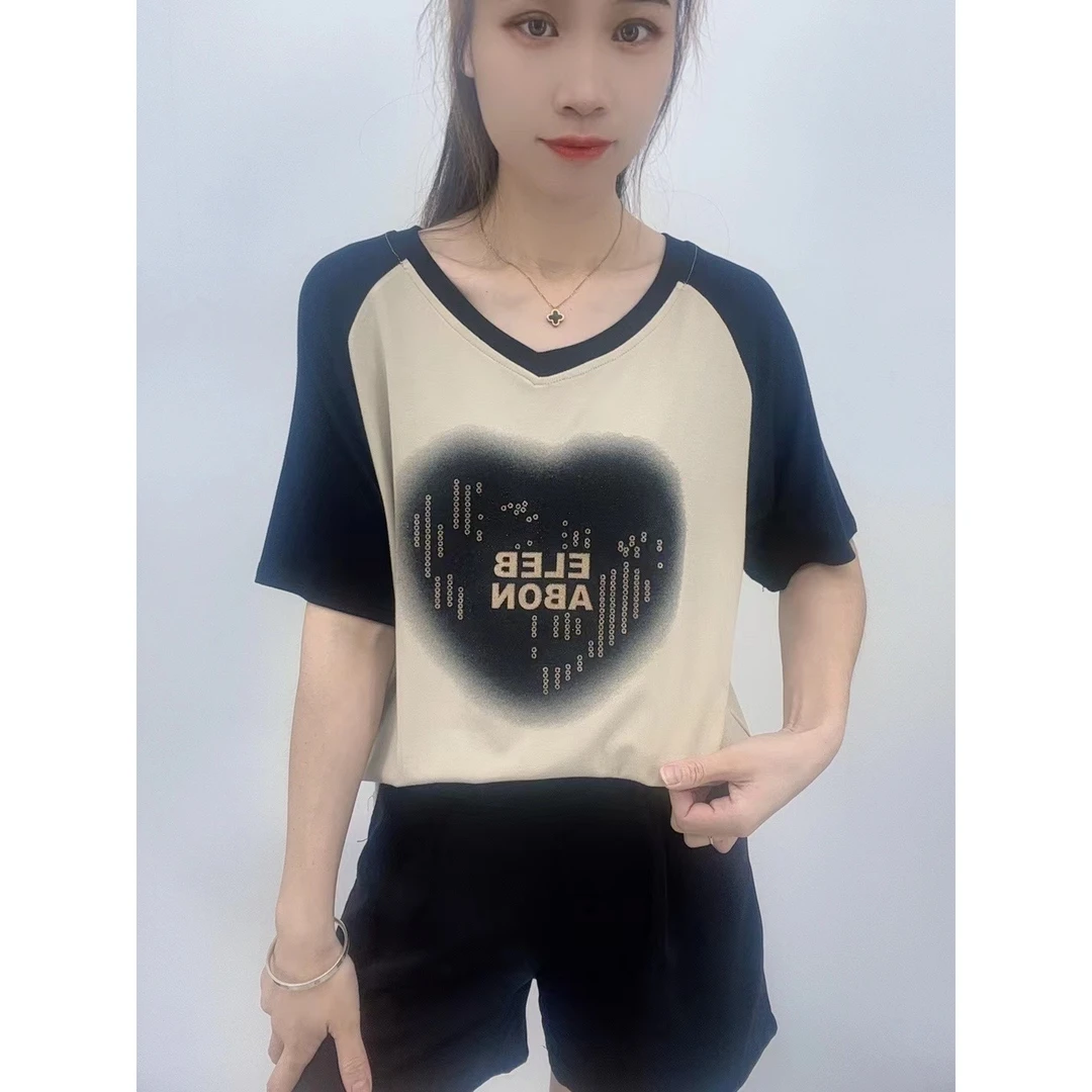 2024年新款潮流女装百搭休闲时尚爆款显瘦圆领宽松短袖t恤-ZT6784