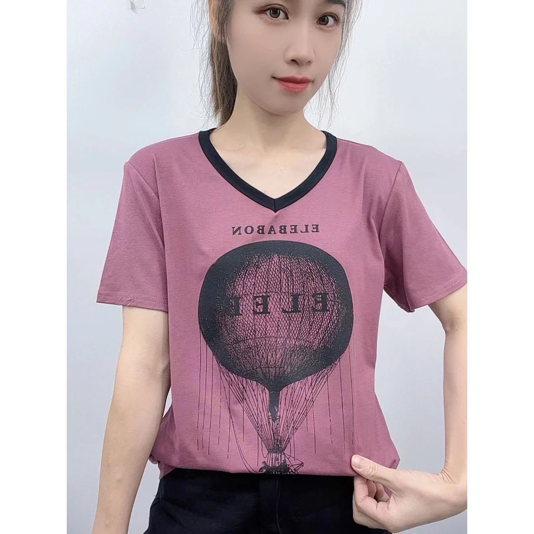 2024年新款潮流女装百搭休闲时尚爆款显瘦圆领宽松短袖t恤-ZT7527