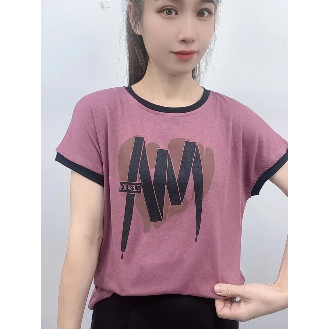 2024年新款潮流女装百搭休闲时尚爆款显瘦圆领宽松短袖t恤-ZT7812