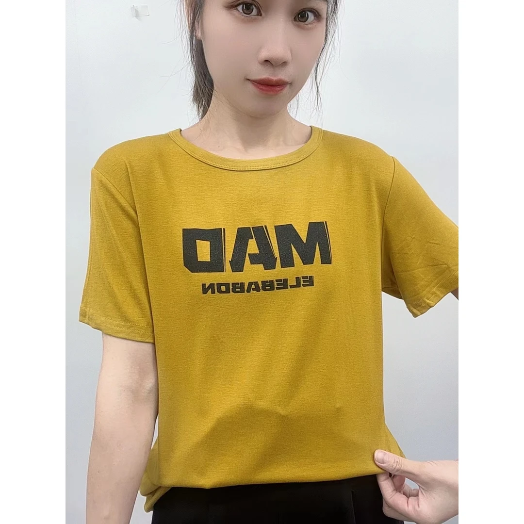 2024年新款潮流女装百搭休闲时尚爆款显瘦圆领宽松短袖t恤-ZT7597