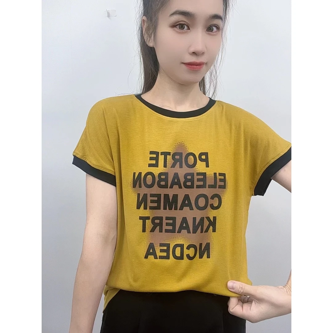2024年新款潮流女装百搭休闲时尚爆款显瘦圆领宽松短袖t恤-ZT7832
