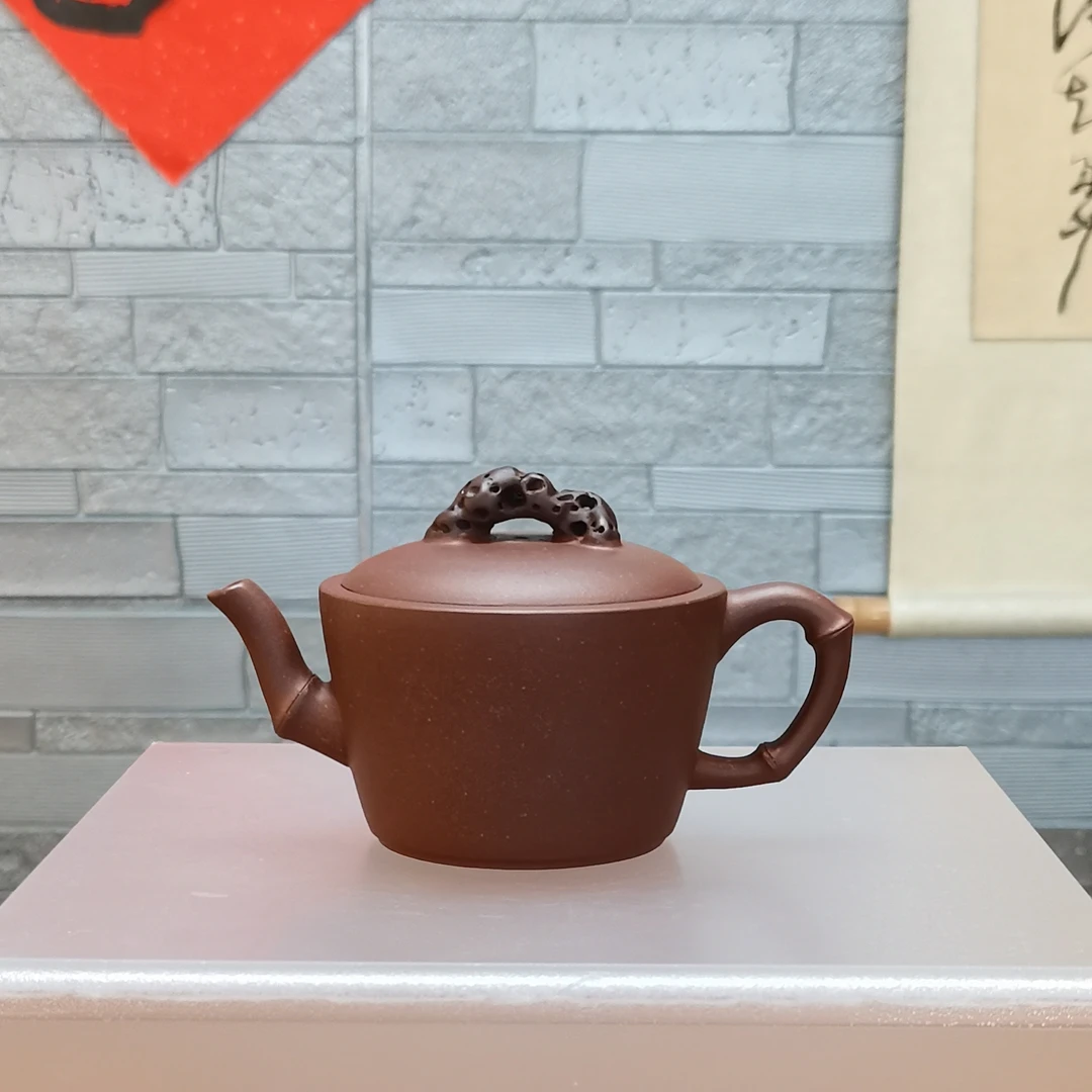 《石竹壶》民间艺人半手工制作，紫泥140cc