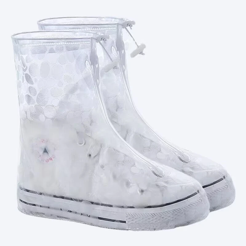 防雨防暴雨鞋套防水PVC加厚耐磨反复用防滑骑行户外高筒防滑鞋