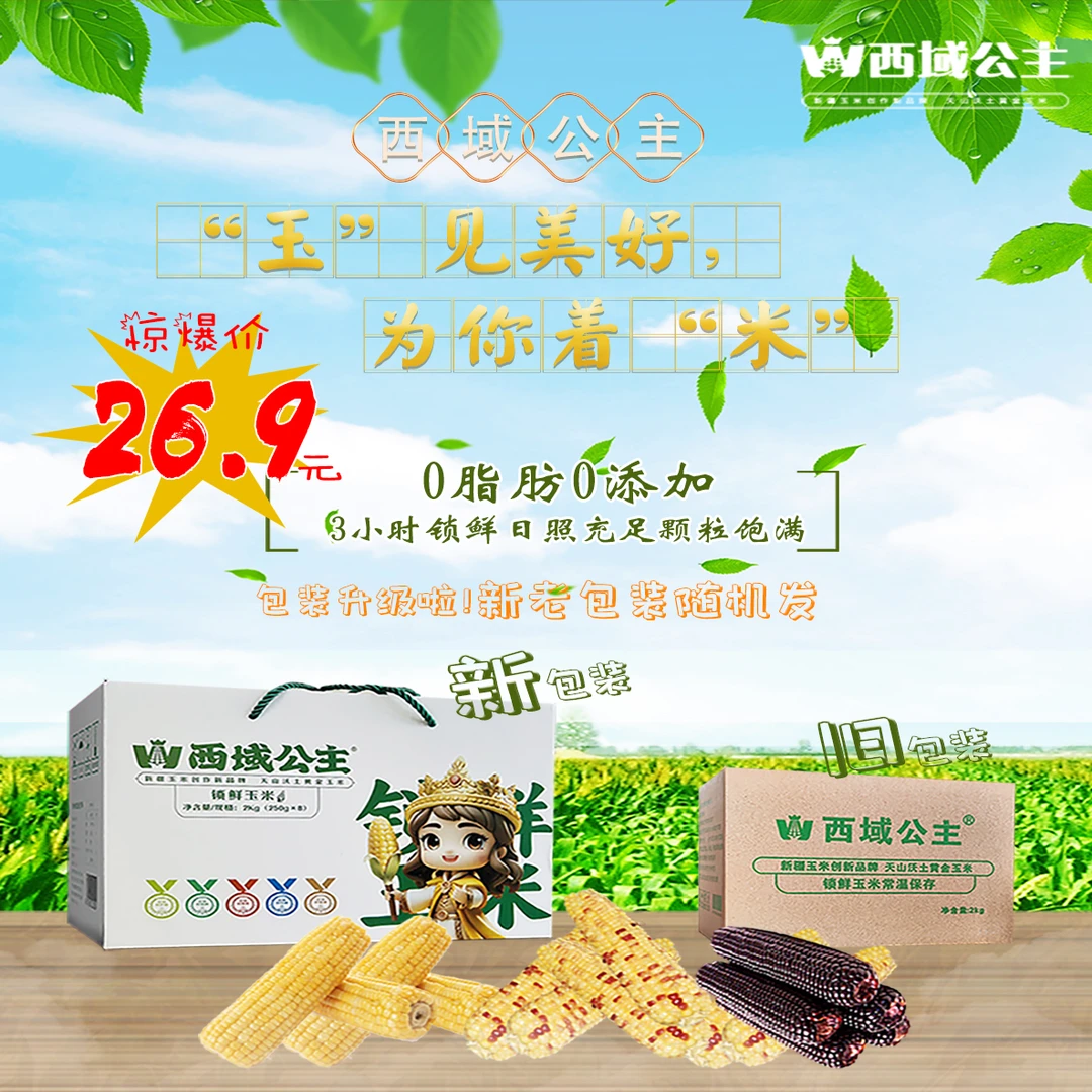 天山沃土培育出的颗粒糯玉米饱满4斤单一装（含白糯8-10根）