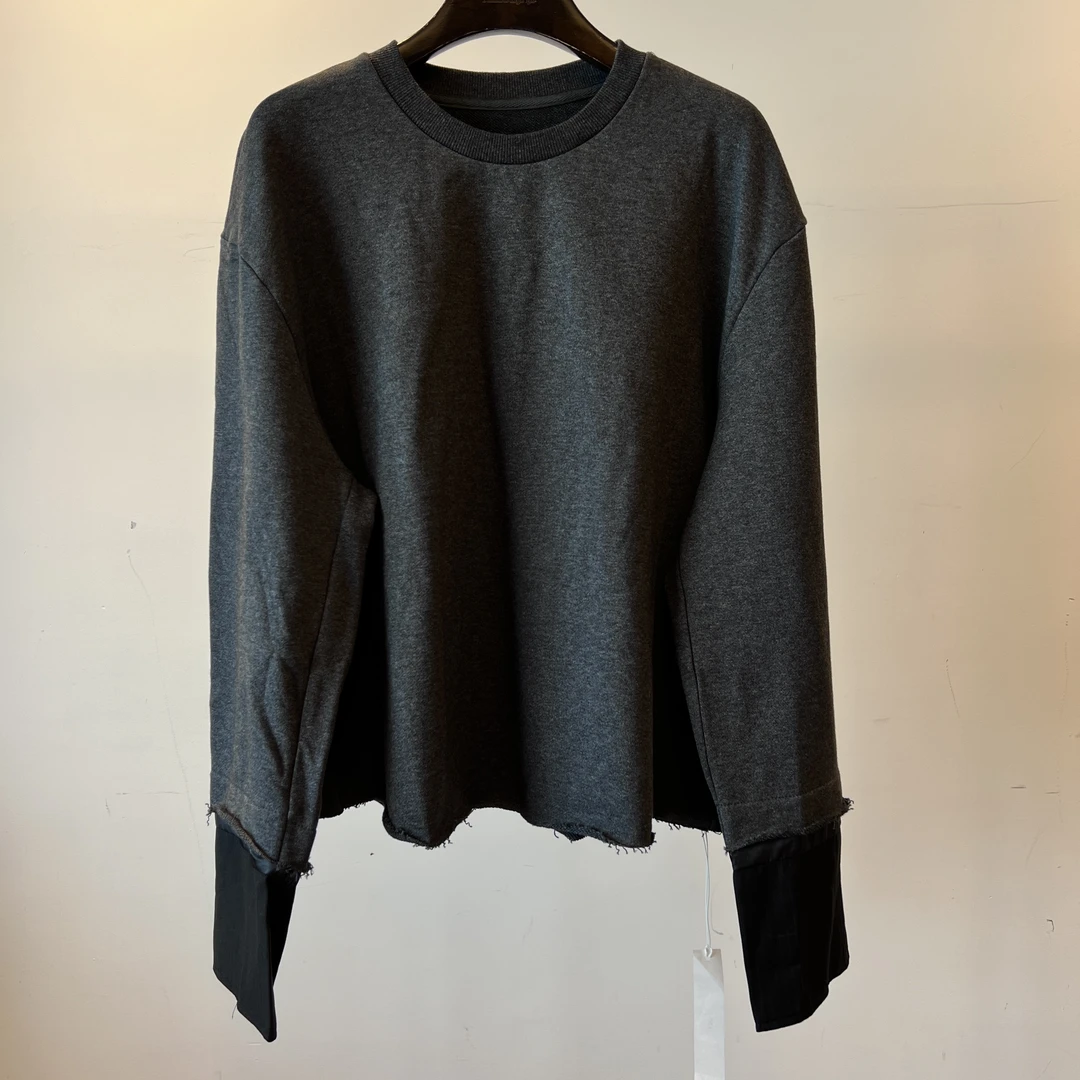 【大G精选】小众设计感拼接袖圆领卫衣