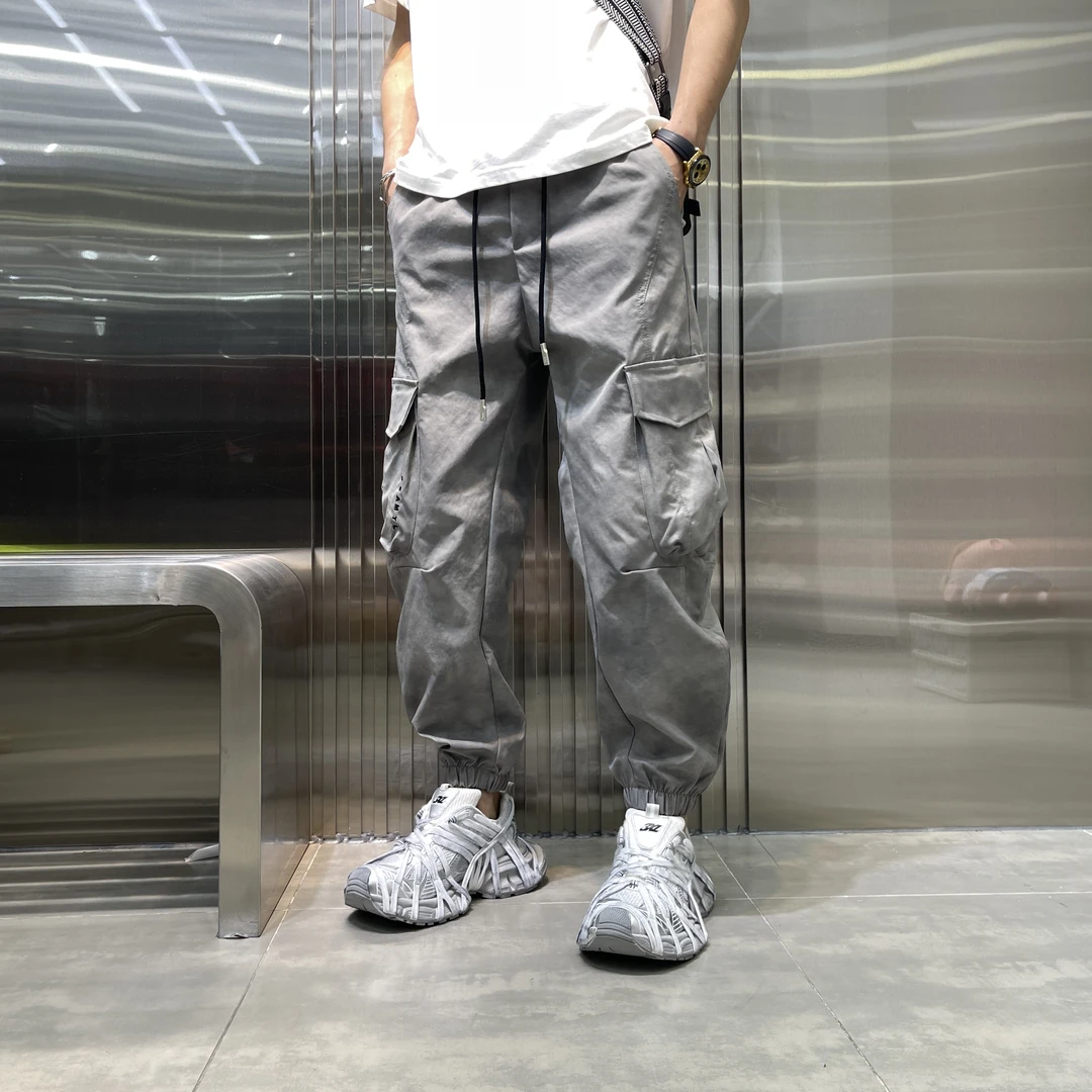 秋季新款日系工装裤宽松百搭大码潮流裤子长裤休闲裤弹力工装裤