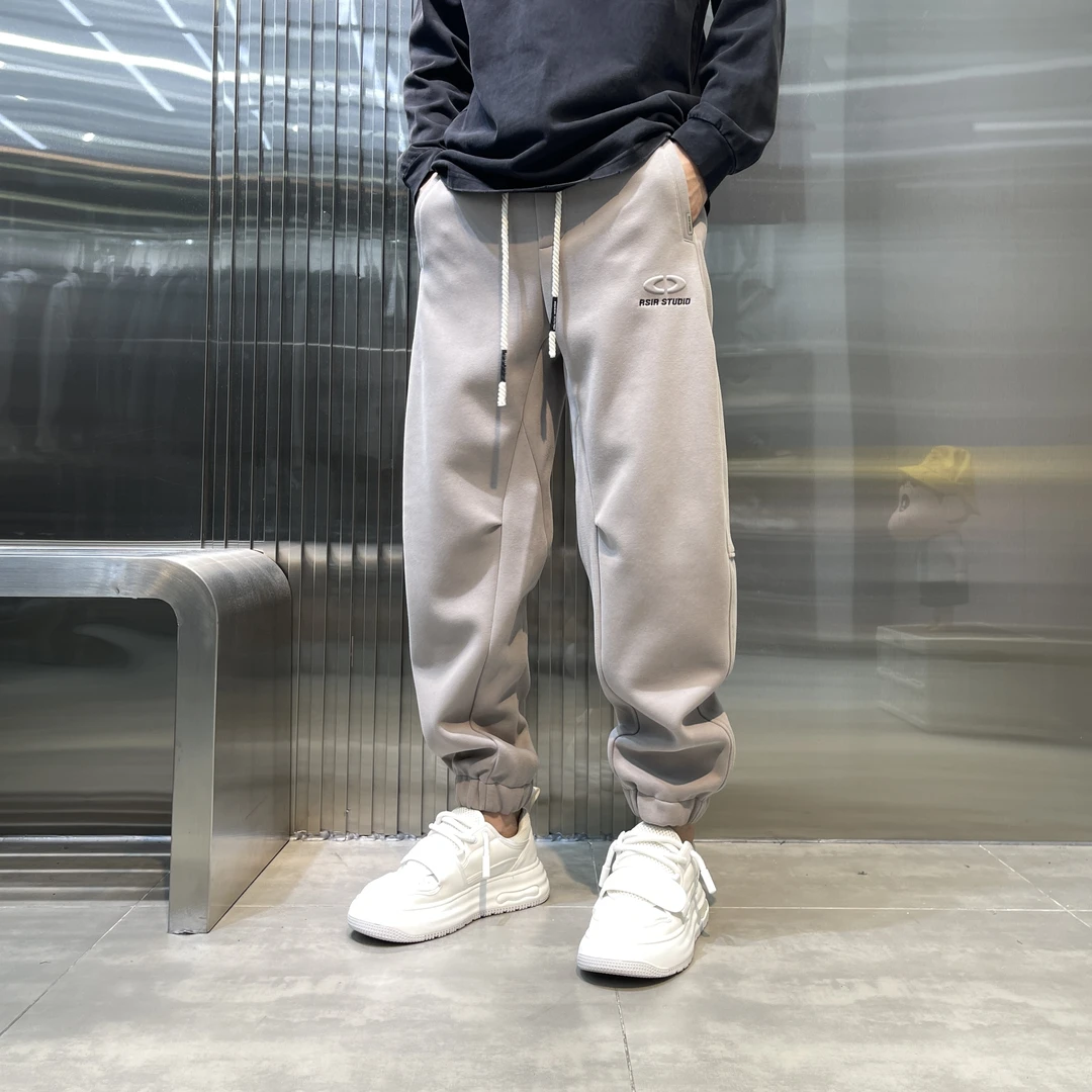 2025秋季新款男款休闲裤潮流宽松运动百搭纯色男裤舒适透气男裤子