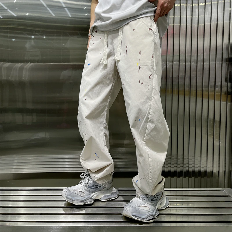 美式阔腿新款裤子男士直筒上班男裤爸爸男款潮牌男士夏季裤大码