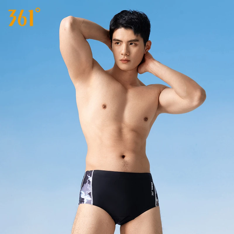 361°泳裤专业竞速男款三角游泳裤平角男士训练大码弹力游泳装备